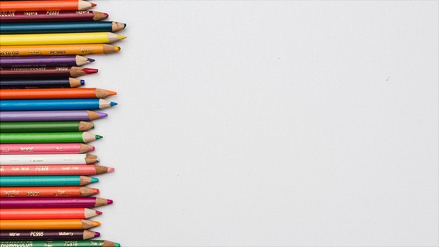 multicolored pencils
